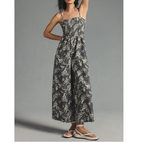 Anthropologie Pants - Anthropologie Pilcro Smocked Printed Floral Jumpsuit XL TALL